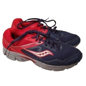 Saucony Shoe Mens Size 6 Cohesion Sneakers Red Blue Gray